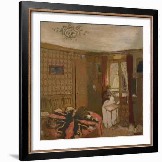 Mme Vuillard Sewing by the Window, rue Truffaut, c.1899-Edouard Vuillard-Framed Giclee Print