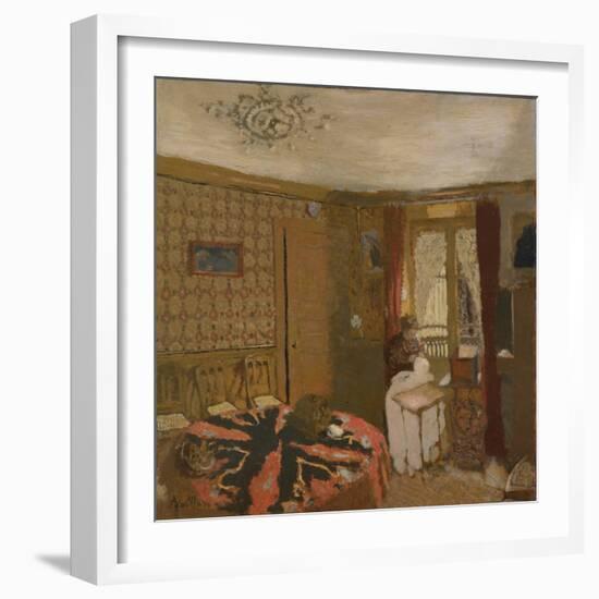 Mme Vuillard Sewing by the Window, rue Truffaut, c.1899-Edouard Vuillard-Framed Giclee Print