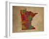 MN Colorful Counties-Red Atlas Designs-Framed Giclee Print