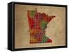 MN Colorful Counties-Red Atlas Designs-Framed Stretched Canvas