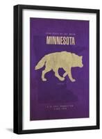 MN State Minimalist Posters-Red Atlas Designs-Framed Giclee Print