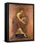Mnemosyne, the Mother of the Muses-Frederick Leighton-Framed Stretched Canvas