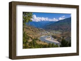 Mo Chhu and Pho Chhu River Through Punakha, Bhutan-Michael Runkel-Framed Photographic Print