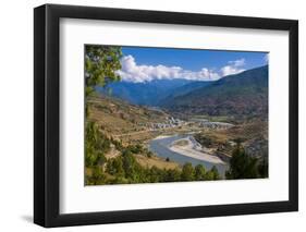 Mo Chhu and Pho Chhu River Through Punakha, Bhutan-Michael Runkel-Framed Photographic Print