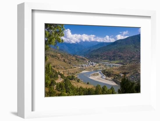 Mo Chhu and Pho Chhu River Through Punakha, Bhutan-Michael Runkel-Framed Photographic Print