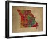 MO Colorful Counties-Red Atlas Designs-Framed Giclee Print