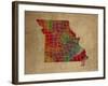 MO Colorful Counties-Red Atlas Designs-Framed Giclee Print