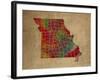 MO Colorful Counties-Red Atlas Designs-Framed Giclee Print