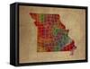 MO Colorful Counties-Red Atlas Designs-Framed Stretched Canvas