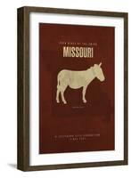 MO State Minimalist Posters-Red Atlas Designs-Framed Giclee Print