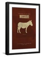 MO State Minimalist Posters-Red Atlas Designs-Framed Giclee Print