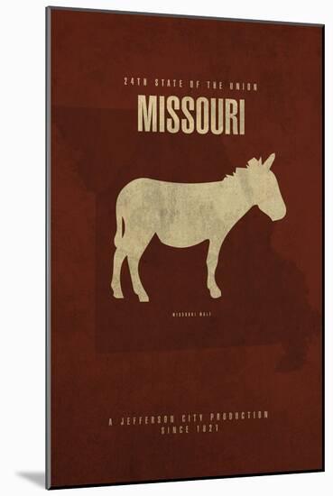 MO State Minimalist Posters-Red Atlas Designs-Mounted Giclee Print