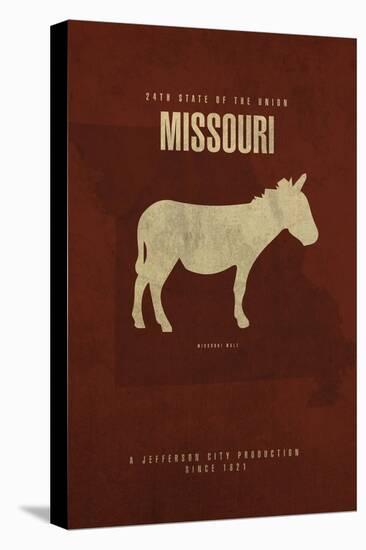 MO State Minimalist Posters-Red Atlas Designs-Stretched Canvas