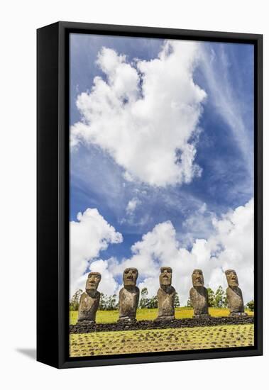 Moai at Ahu Akivi, the First Restored Altar, Rapa Nui National Park-Michael Nolan-Framed Stretched Canvas