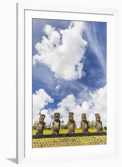 Moai at Ahu Akivi, the First Restored Altar, Rapa Nui National Park-Michael Nolan-Framed Photographic Print