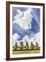 Moai at Ahu Akivi, the First Restored Altar, Rapa Nui National Park-Michael Nolan-Framed Photographic Print