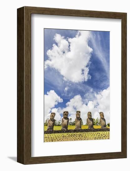 Moai at Ahu Akivi, the First Restored Altar, Rapa Nui National Park-Michael Nolan-Framed Photographic Print