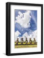 Moai at Ahu Akivi, the First Restored Altar, Rapa Nui National Park-Michael Nolan-Framed Photographic Print