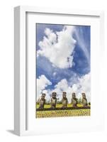 Moai at Ahu Akivi, the First Restored Altar, Rapa Nui National Park-Michael Nolan-Framed Photographic Print