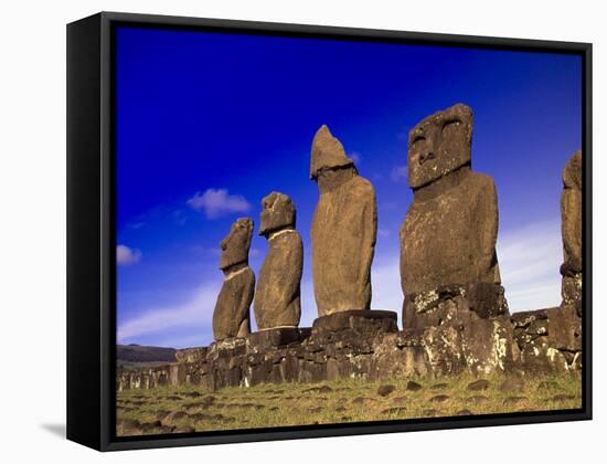 Moai at Ahu Tahai, Easter Island, Chile-Angelo Cavalli-Framed Stretched Canvas