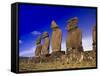 Moai at Ahu Tahai, Easter Island, Chile-Angelo Cavalli-Framed Stretched Canvas