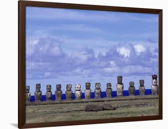 Moai at Ahu Tongariki, Easter Island, Chile-Angelo Cavalli-Framed Photographic Print