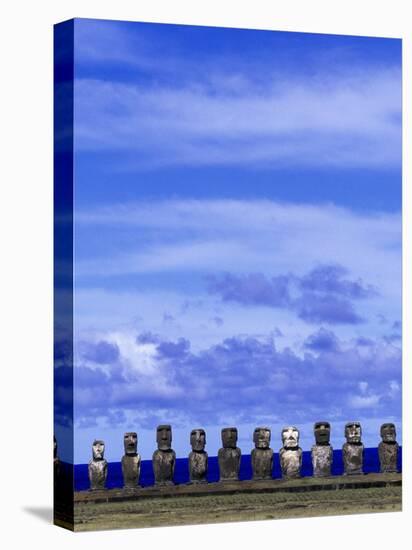 Moai at Ahu Tongariki, Easter Island, Chile-Angelo Cavalli-Stretched Canvas