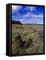 Moai at Ahu Tongariki, Easter Island, Chile-Angelo Cavalli-Framed Stretched Canvas
