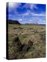 Moai at Ahu Tongariki, Easter Island, Chile-Angelo Cavalli-Stretched Canvas