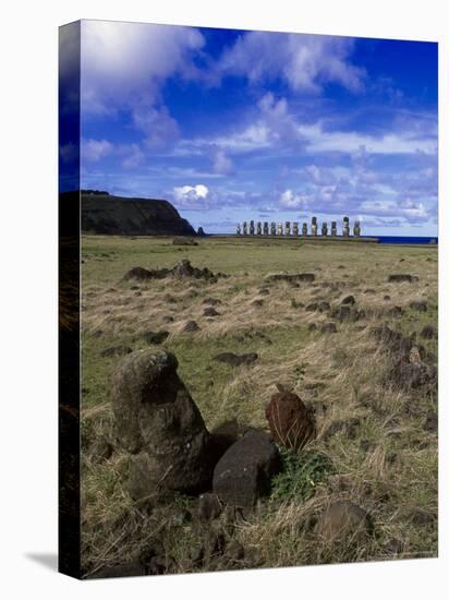 Moai at Ahu Tongariki, Easter Island, Chile-Angelo Cavalli-Stretched Canvas