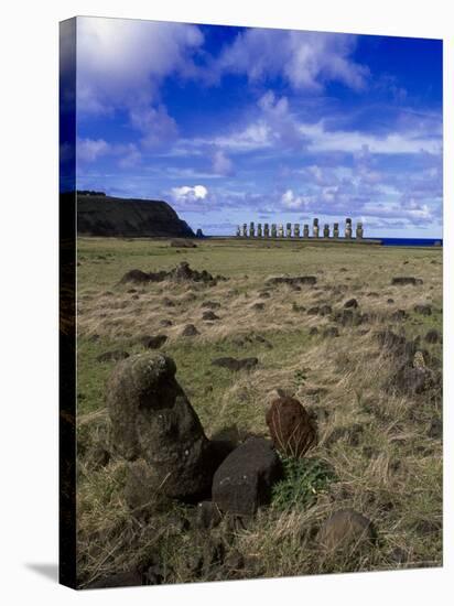 Moai at Ahu Tongariki, Easter Island, Chile-Angelo Cavalli-Stretched Canvas