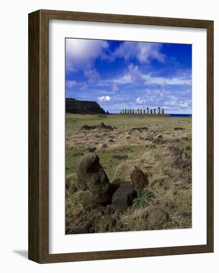 Moai at Ahu Tongariki, Easter Island, Chile-Angelo Cavalli-Framed Photographic Print