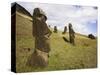 Moai at Rano Raraku on Easter Island-O^ and E^ Alamany and Vicens-Stretched Canvas