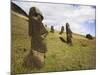 Moai at Rano Raraku on Easter Island-O. and E. Alamany and Vicens-Mounted Photographic Print