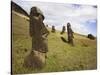 Moai at Rano Raraku on Easter Island-O. and E. Alamany and Vicens-Stretched Canvas