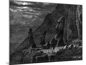 Moai, Easter Island, 19th Century-A de Bar-Mounted Giclee Print