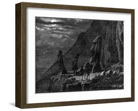 Moai, Easter Island, 19th Century-A de Bar-Framed Giclee Print