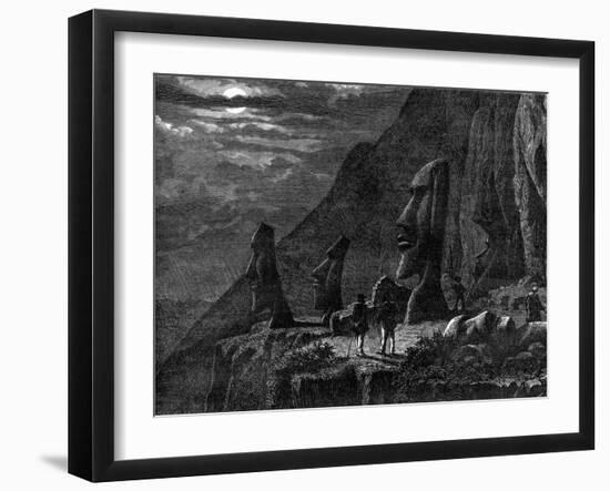 Moai, Easter Island, 19th Century-A de Bar-Framed Giclee Print