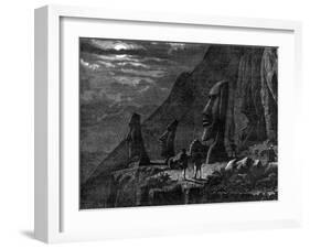 Moai, Easter Island, 19th Century-A de Bar-Framed Giclee Print