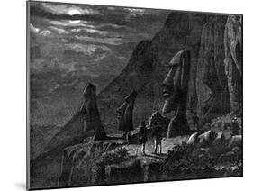 Moai, Easter Island, 19th Century-A de Bar-Mounted Giclee Print