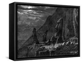 Moai, Easter Island, 19th Century-A de Bar-Framed Stretched Canvas