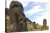 Moai in the Rano Raraku Volcanic Crater Formed of Consolidated Ash (Tuf)-Jean-Pierre De Mann-Stretched Canvas