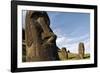 Moai in the Rano Raraku Volcanic Crater Formed of Consolidated Ash (Tuf)-Jean-Pierre De Mann-Framed Photographic Print