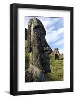 Moai in the Rano Raraku Volcanic Crater Formed of Consolidated Ash (Tuf)-Jean-Pierre De Mann-Framed Photographic Print