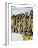 Moai, Monolithic Statue on Easter Island, Chile-null-Framed Giclee Print