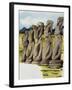 Moai, Monolithic Statue on Easter Island, Chile-null-Framed Giclee Print