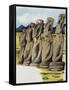 Moai, Monolithic Statue on Easter Island, Chile-null-Framed Stretched Canvas