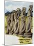 Moai, Monolithic Statue on Easter Island, Chile-null-Mounted Giclee Print