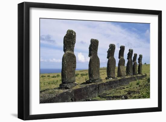 Moai of Ahu Ko Te Riku-null-Framed Giclee Print