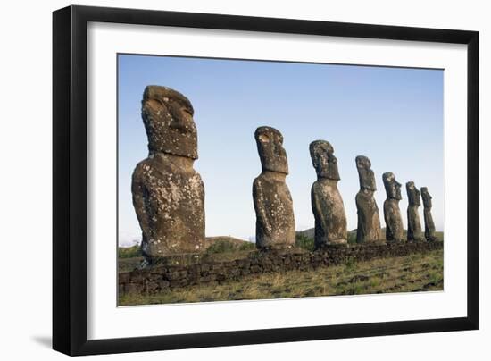 Moai of Ahu Ko Te Riku-null-Framed Giclee Print